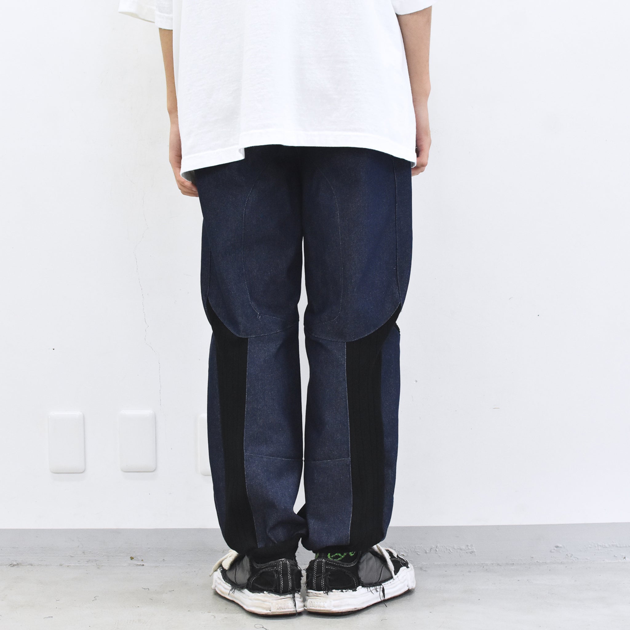 BODYSONG. / SPEEDING MOTORCYCLE DENIM TROUSERS - BLACK