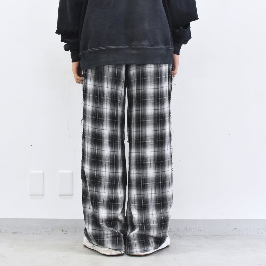 THE JEAN PIERRE / 3Tuck Easy Plaid Trouser - BLACK