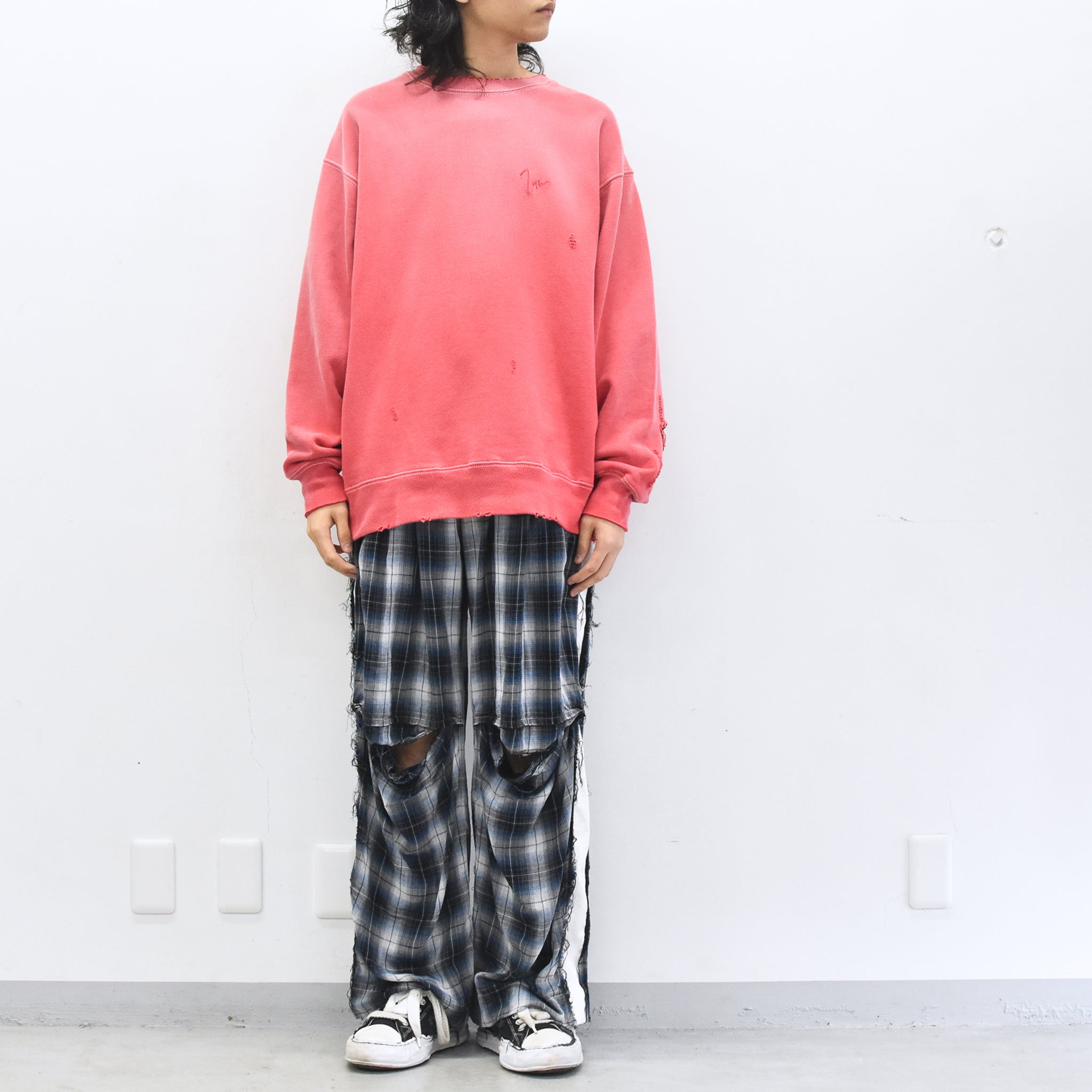 THE JEAN PIERRE / 3Tuck Easy Plaid Trouser - BLUE