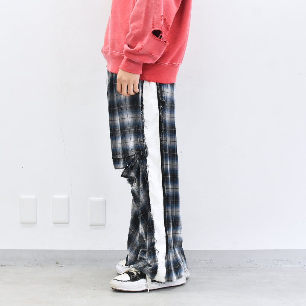 THE JEAN PIERRE / 3Tuck Easy Plaid Trouser - BLUE