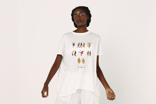 BEDSIDEDRAMA / OMNIDANCE Flare T-Shirt - WHITE