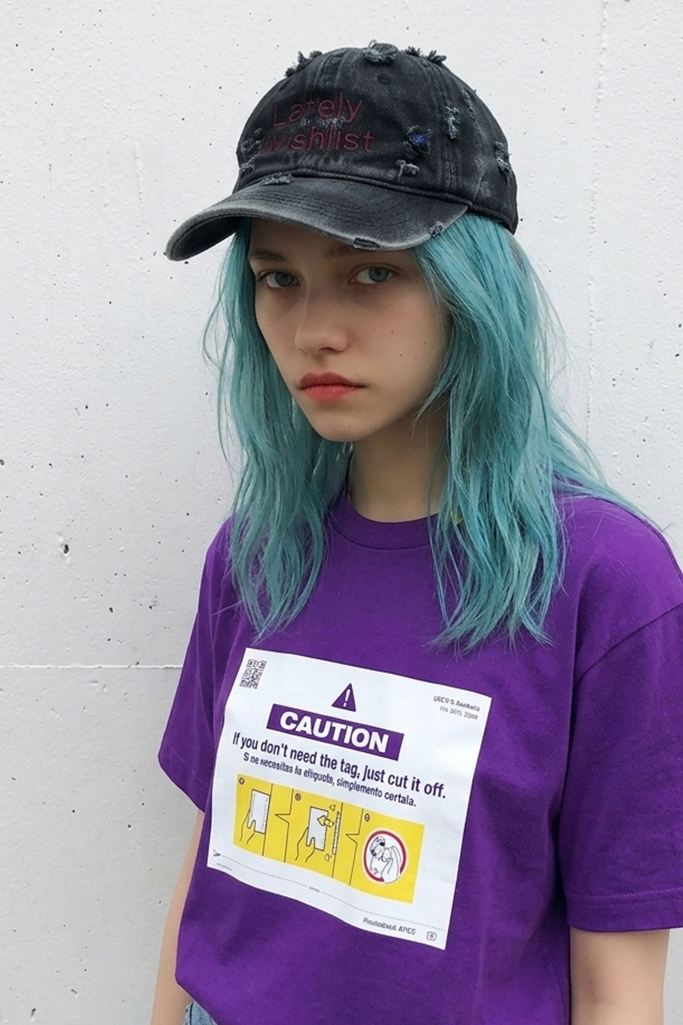 BODYSONG. / DAMAGED DENIM CAP THEME - BLACK