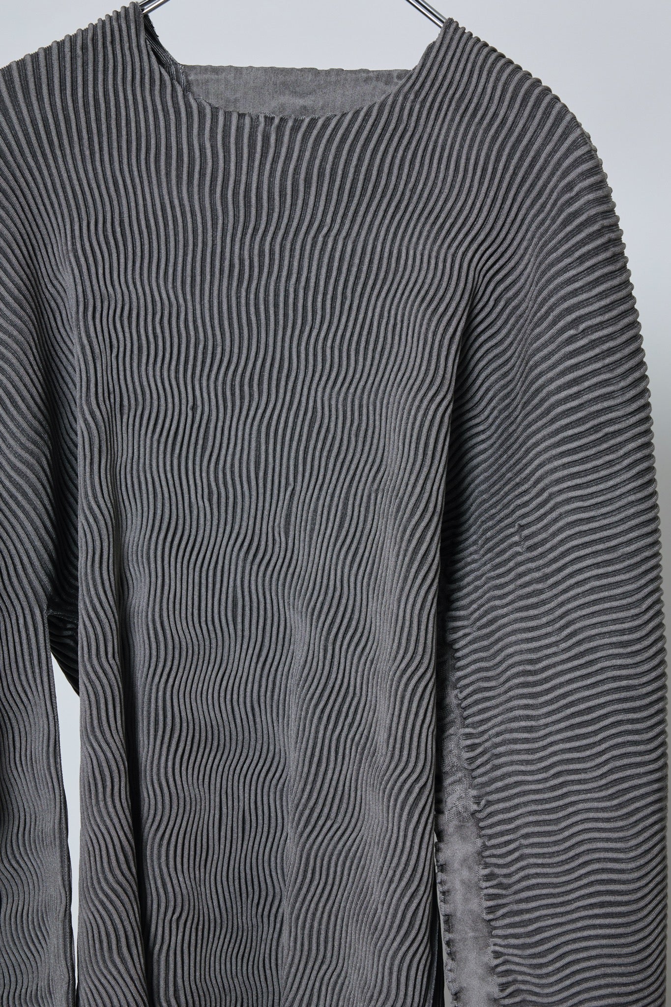 BODYSONG. / 先行予約 SEAMLESS ASYMMETRICAL KNIT F25 / RIB - GREY