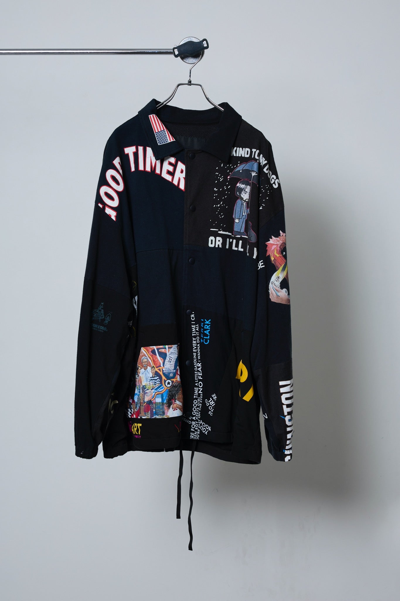 BODYSONG. / 先行予約 DECONSTRUCTED / RECONSTRUCTED VINTAGE T/COACH JACKET - BLACK
