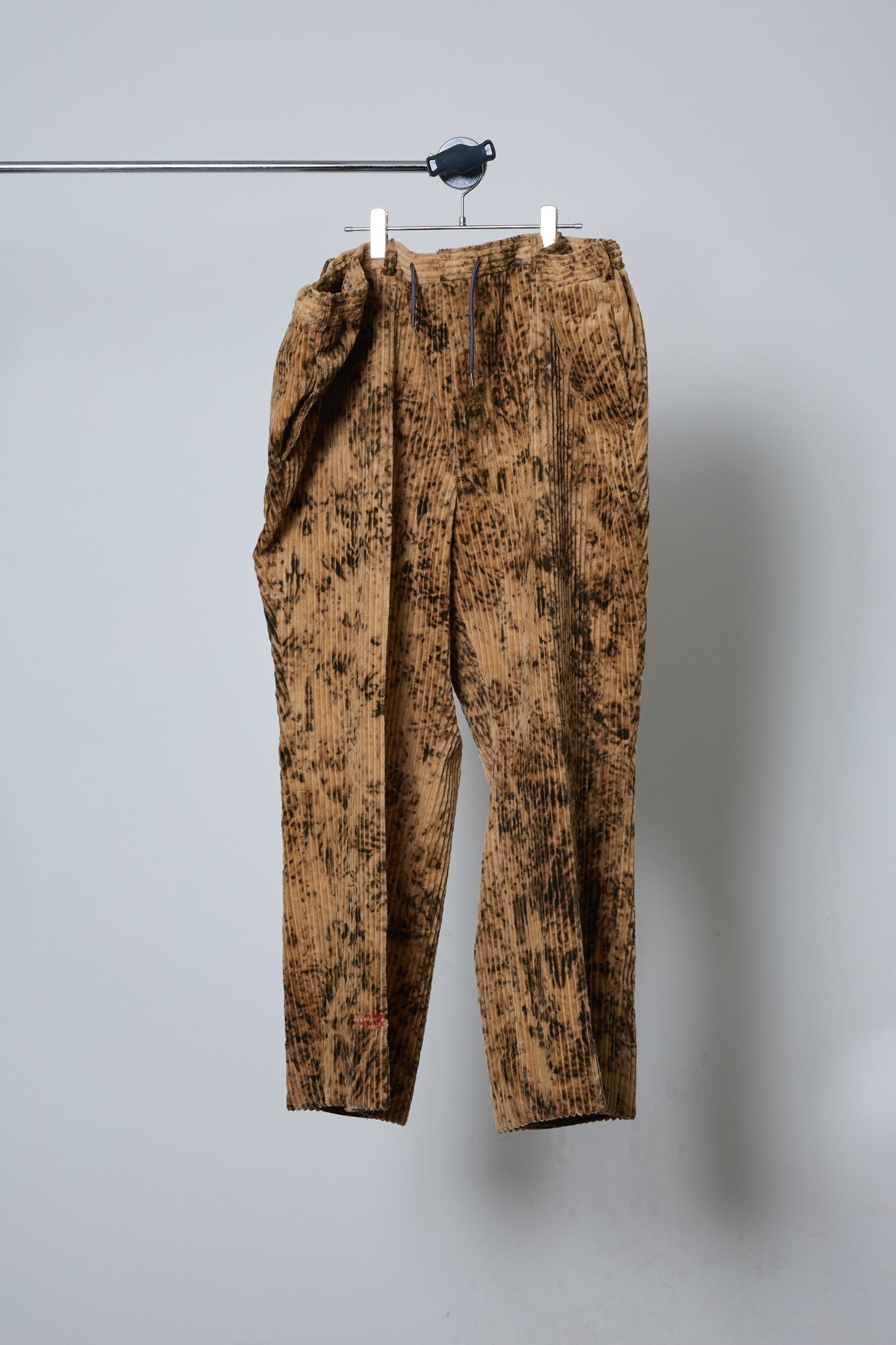 BODYSONG. / LARGEST SIZE TIE-DYE BLEACH TROUSERS - BROWN