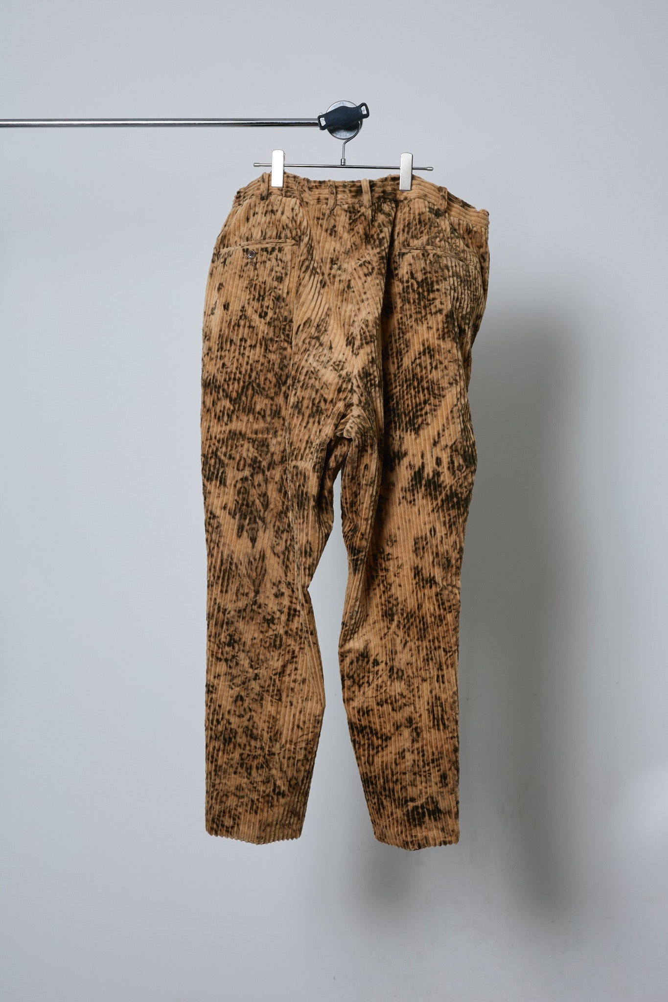 BODYSONG. / LARGEST SIZE TIE-DYE BLEACH TROUSERS - BROWN