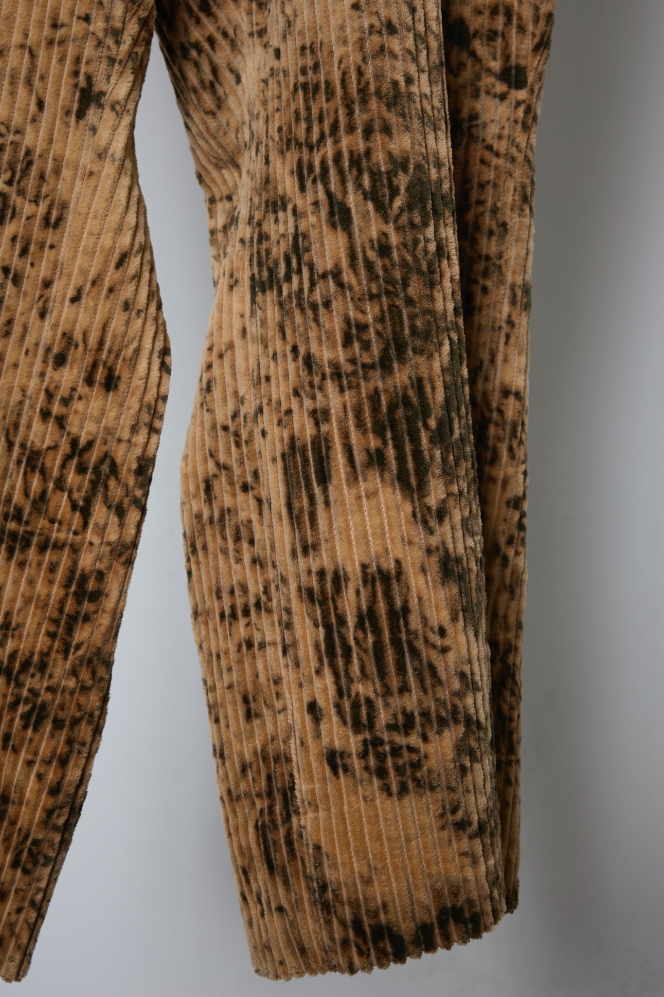 BODYSONG. / LARGEST SIZE TIE-DYE BLEACH TROUSERS - BROWN