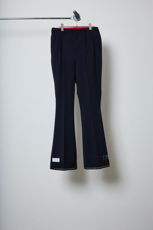 BODYSONG. / 先行予約 FLARE LAYERED SLACKS LUXE - NAVY