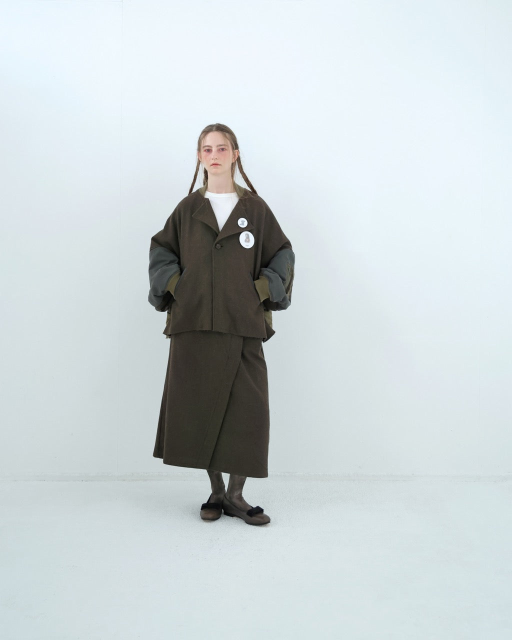 先行予約 BEDSIDEDRAMA / Dreamin' Mix Poncho Short Coat