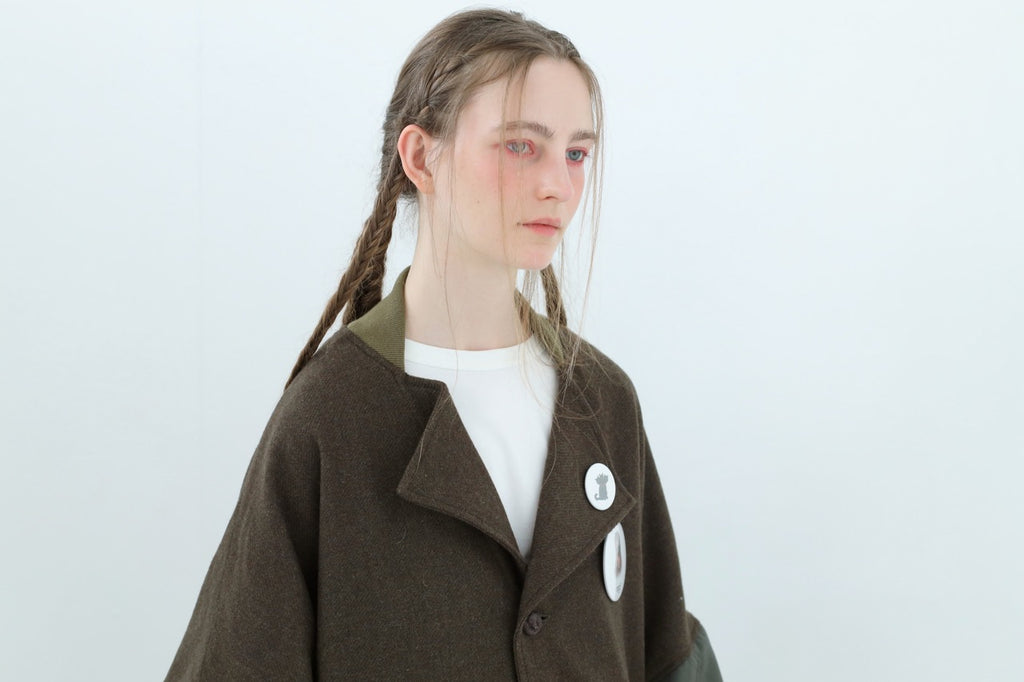 先行予約 BEDSIDEDRAMA / Dreamin' Mix Poncho Short Coat