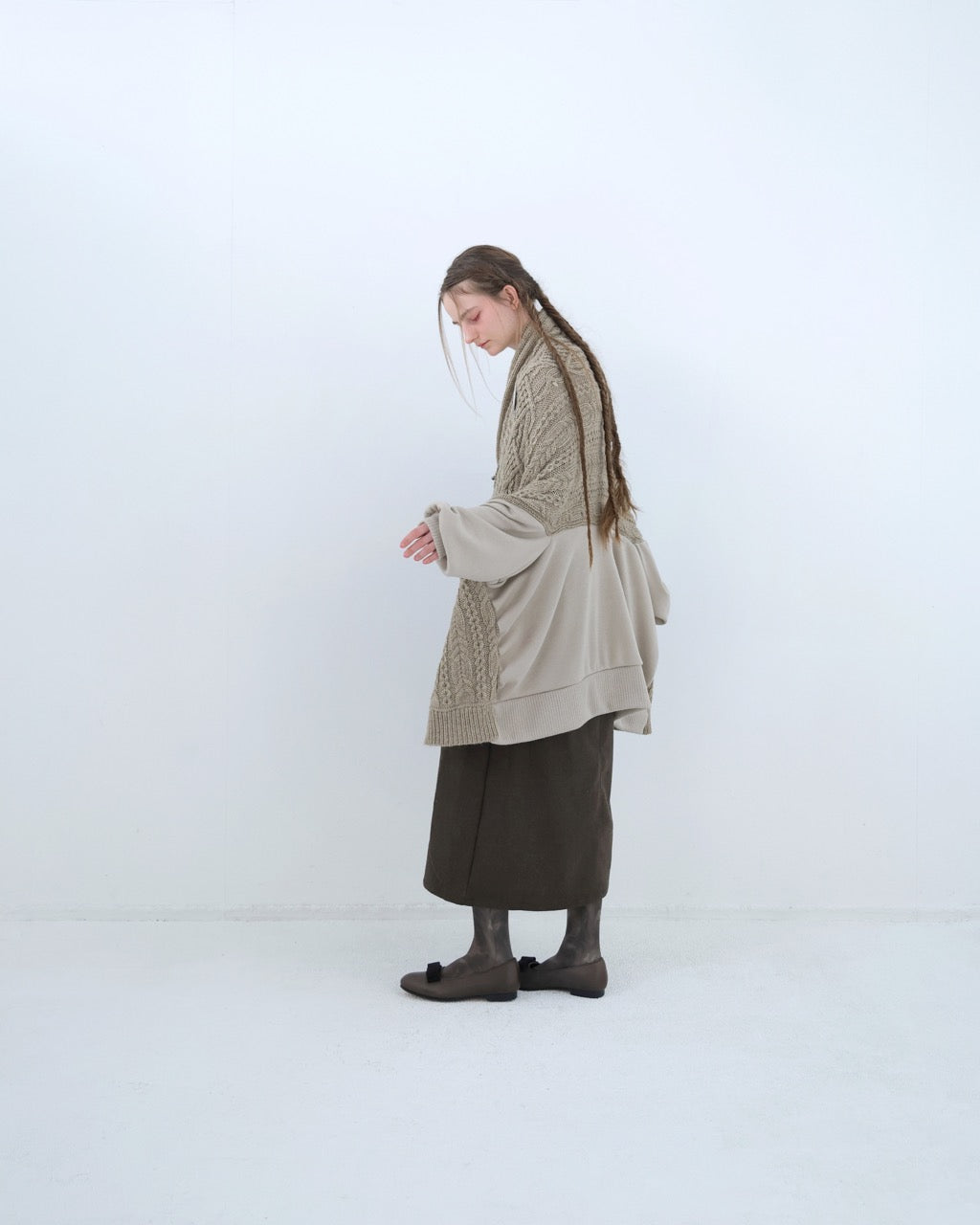 先行予約 BEDSIDEDRAMA / Knit Throw Coadigan