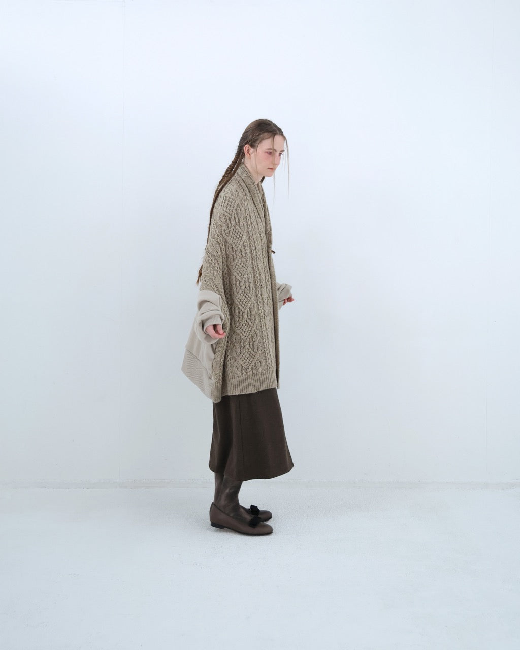 先行予約 BEDSIDEDRAMA / Knit Throw Coadigan