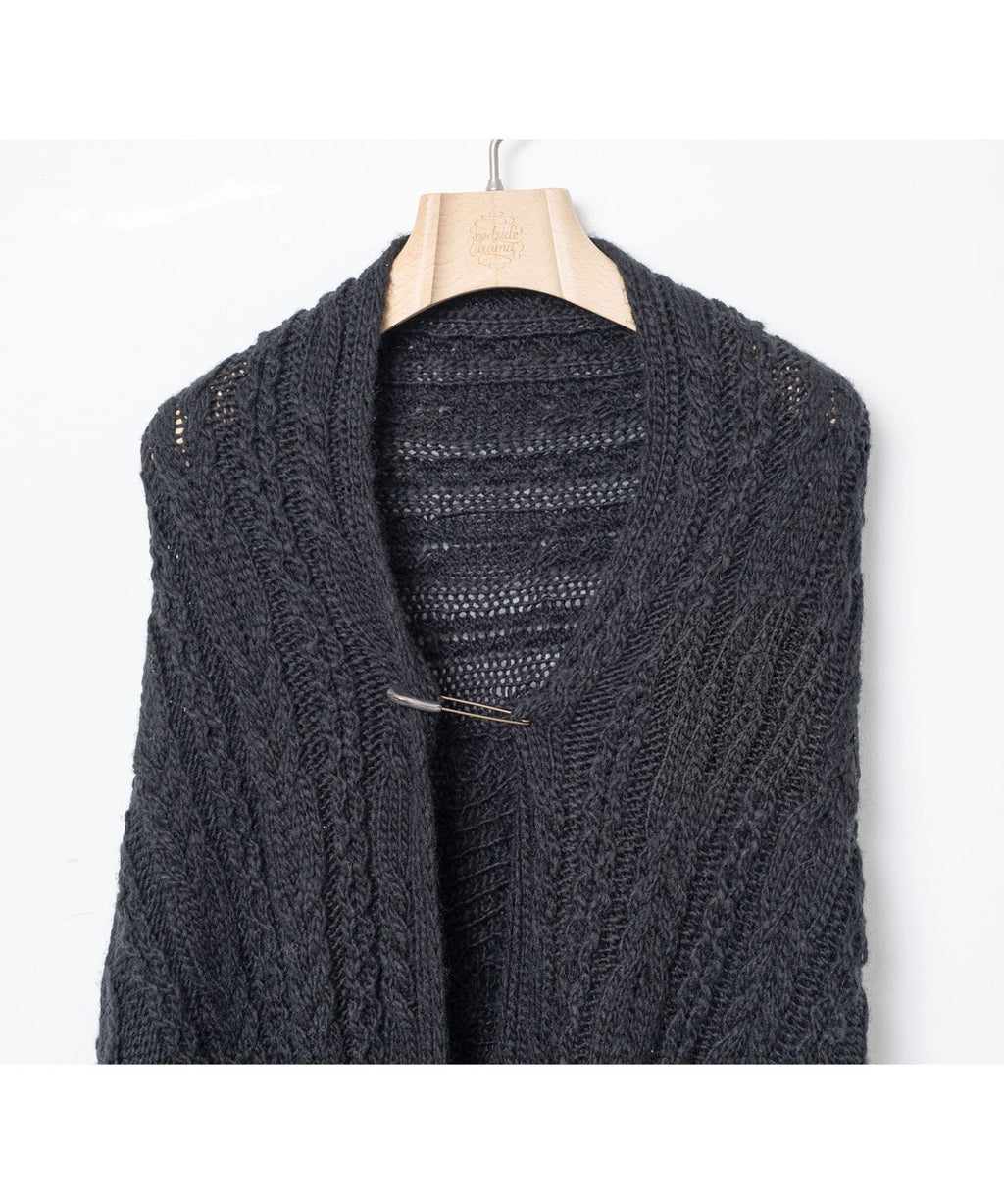 先行予約 BEDSIDEDRAMA / Knit Throw Coadigan