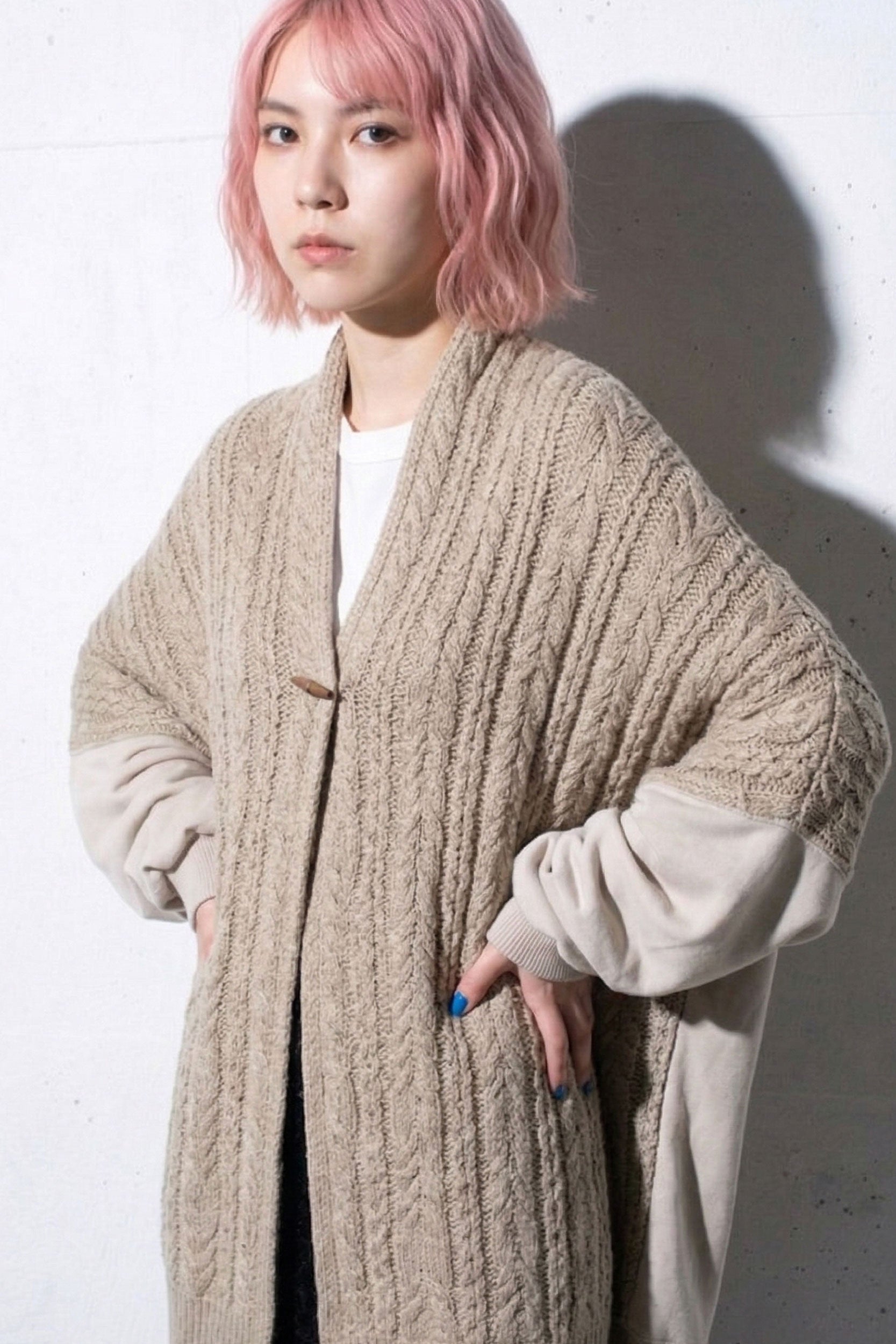先行予約 BEDSIDEDRAMA / Knit Throw Coadigan