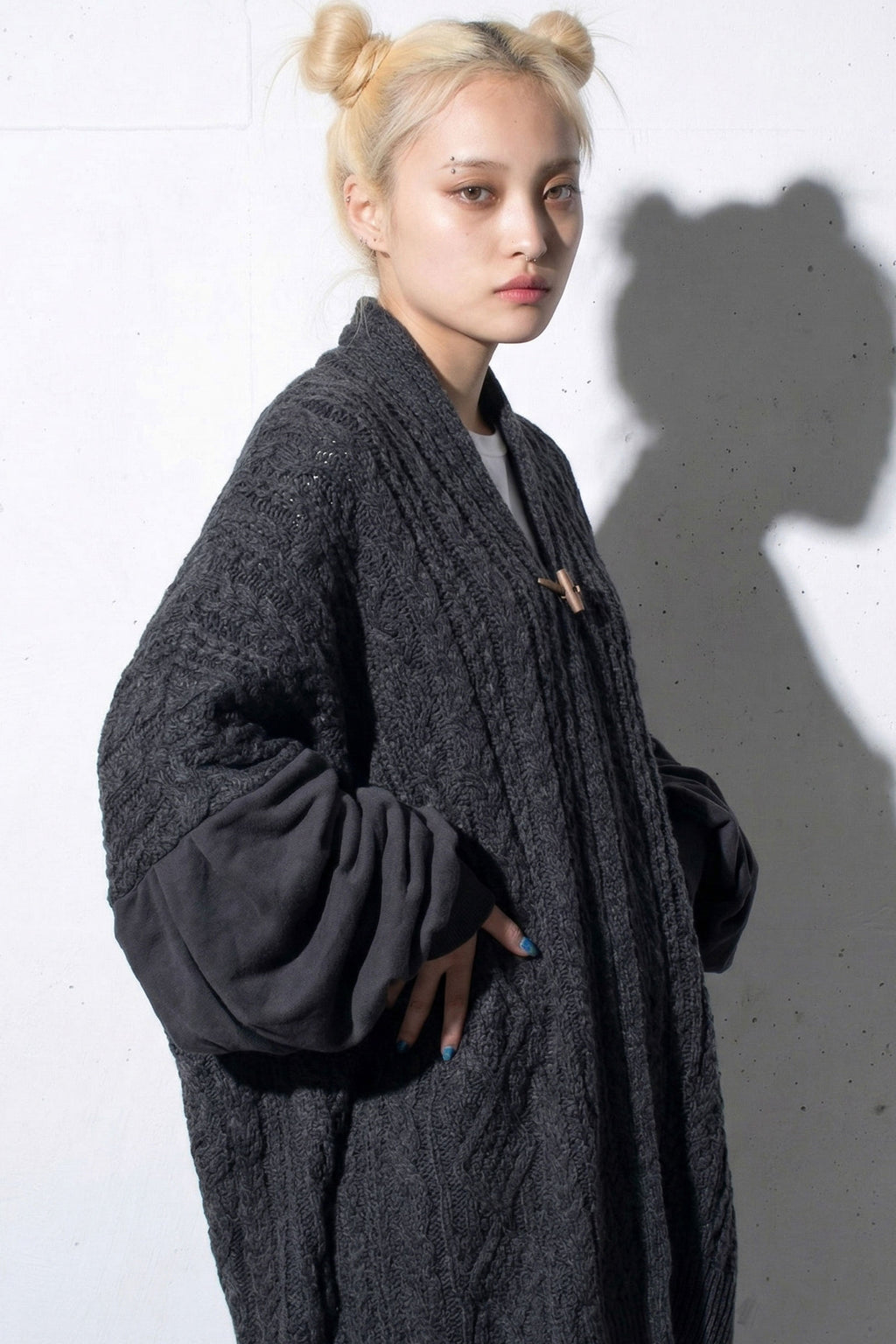 先行予約 BEDSIDEDRAMA / Knit Throw Coadigan