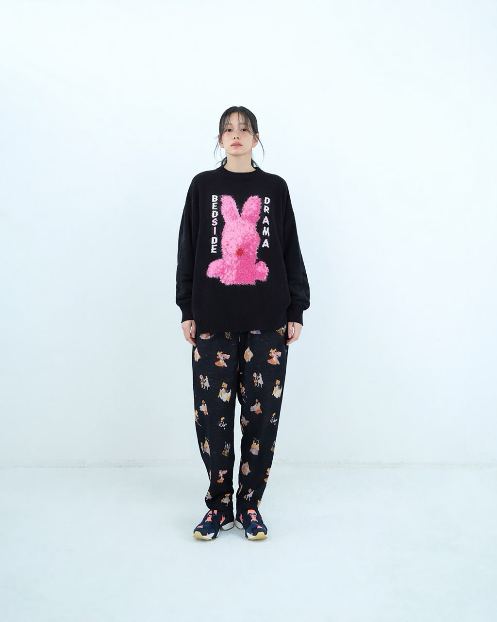 先行予約 BEDSIDEDRAMA / Pink Rabbit Wide Knit Sweater