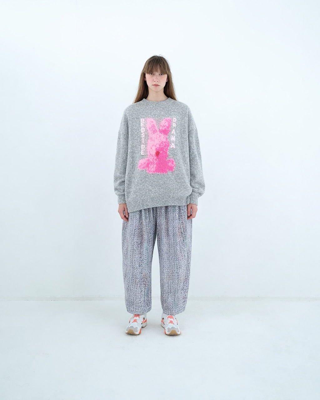 先行予約 BEDSIDEDRAMA / Pink Rabbit Wide Knit Sweater