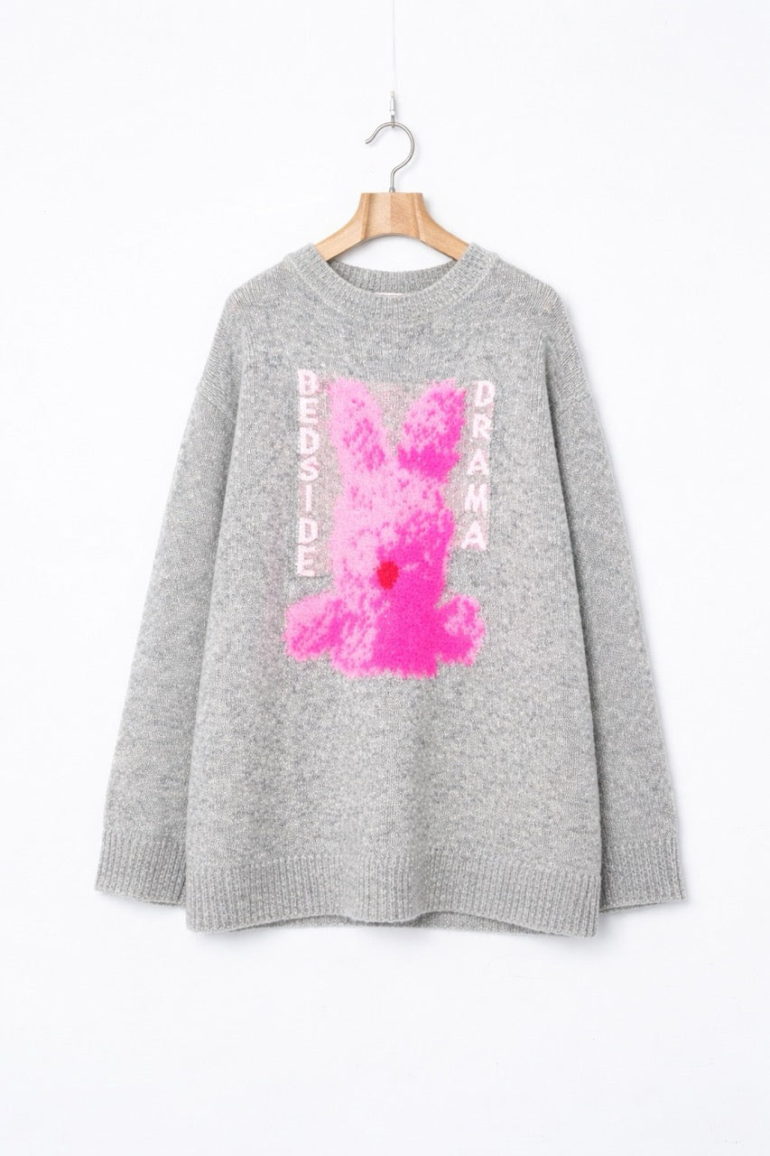 先行予約 BEDSIDEDRAMA / Pink Rabbit Wide Knit Sweater