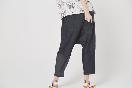 BEDSIDEDRAMA / Mix Tex Relax Jeans - INDIGO