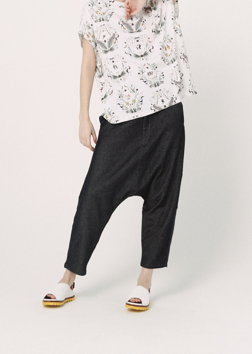 BEDSIDEDRAMA / Mix Tex Relax Jeans - INDIGO