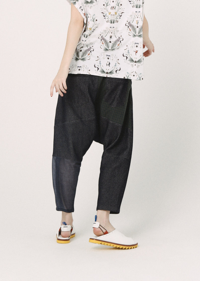 BEDSIDEDRAMA / Mix Tex Relax Jeans - INDIGO