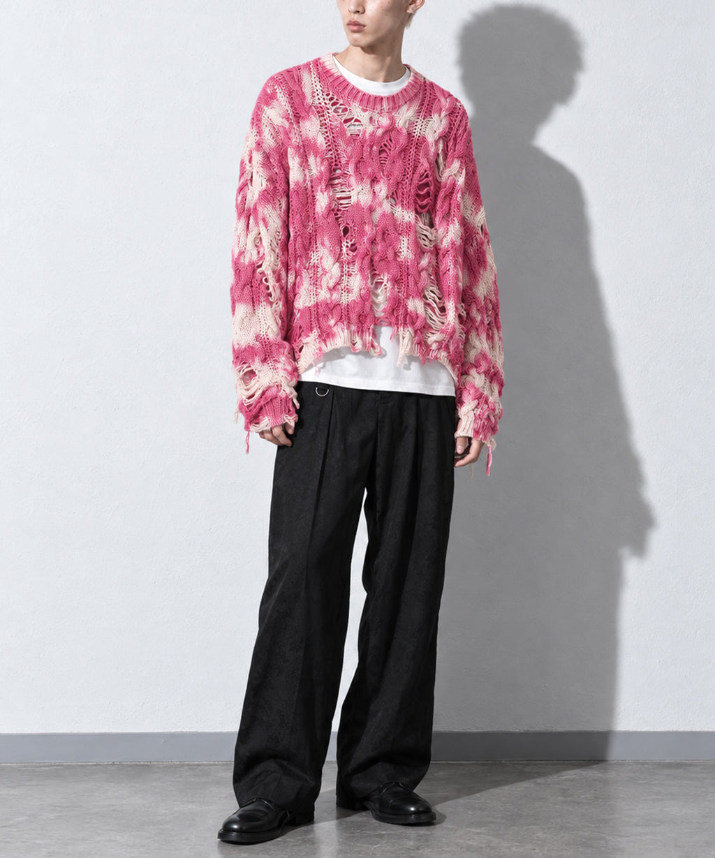 先行予約 NewRose / CRAZY BLEACH ROPE KNITTING PULLOVER