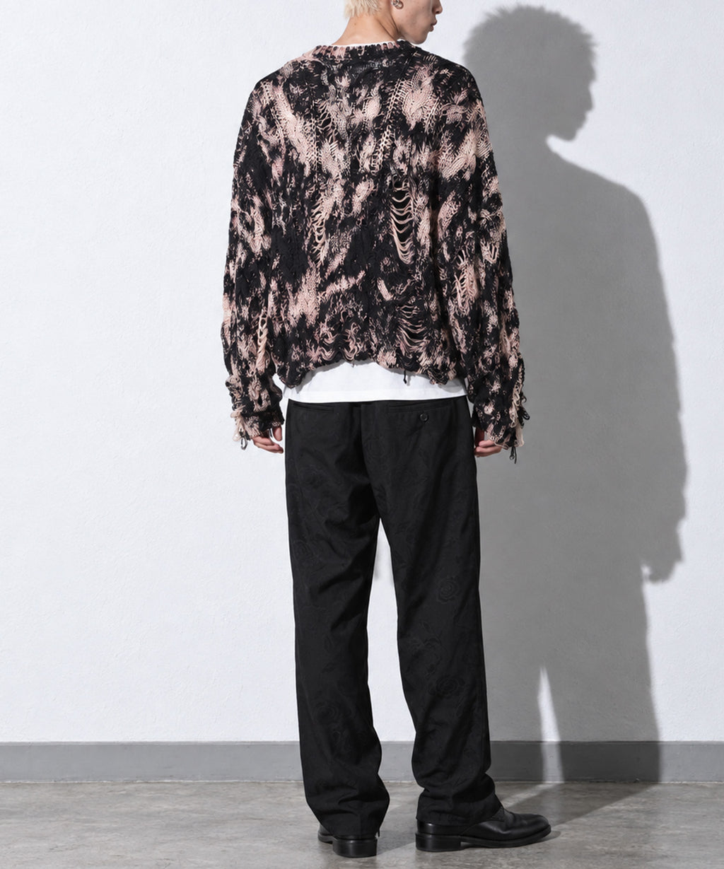 先行予約 NewRose / CRAZY BLEACH ROPE KNITTING PULLOVER