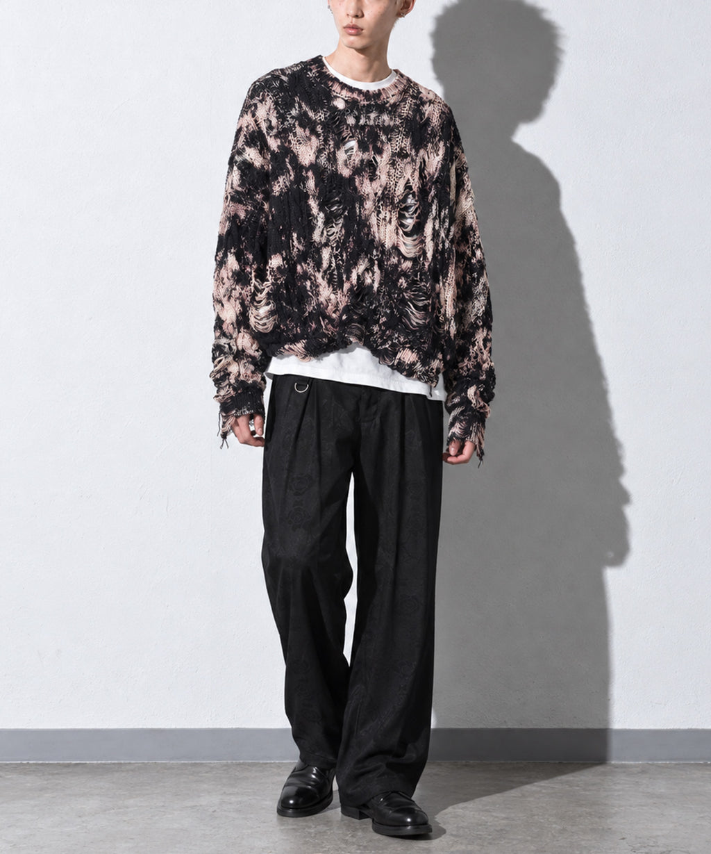 先行予約 NewRose / CRAZY BLEACH ROPE KNITTING PULLOVER