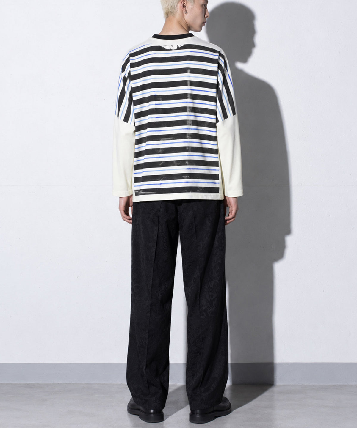 先行予約 NewRose / DIAGONAL STRIPE PRINT L/S Tee