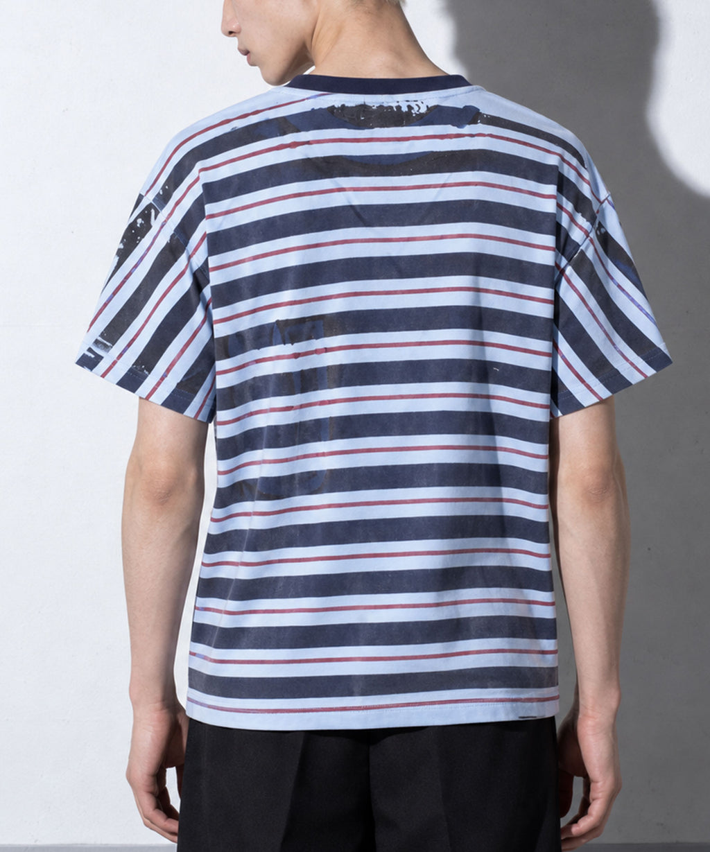 先行予約 NewRose / DIAGONAL STRIPE PRINT Tee