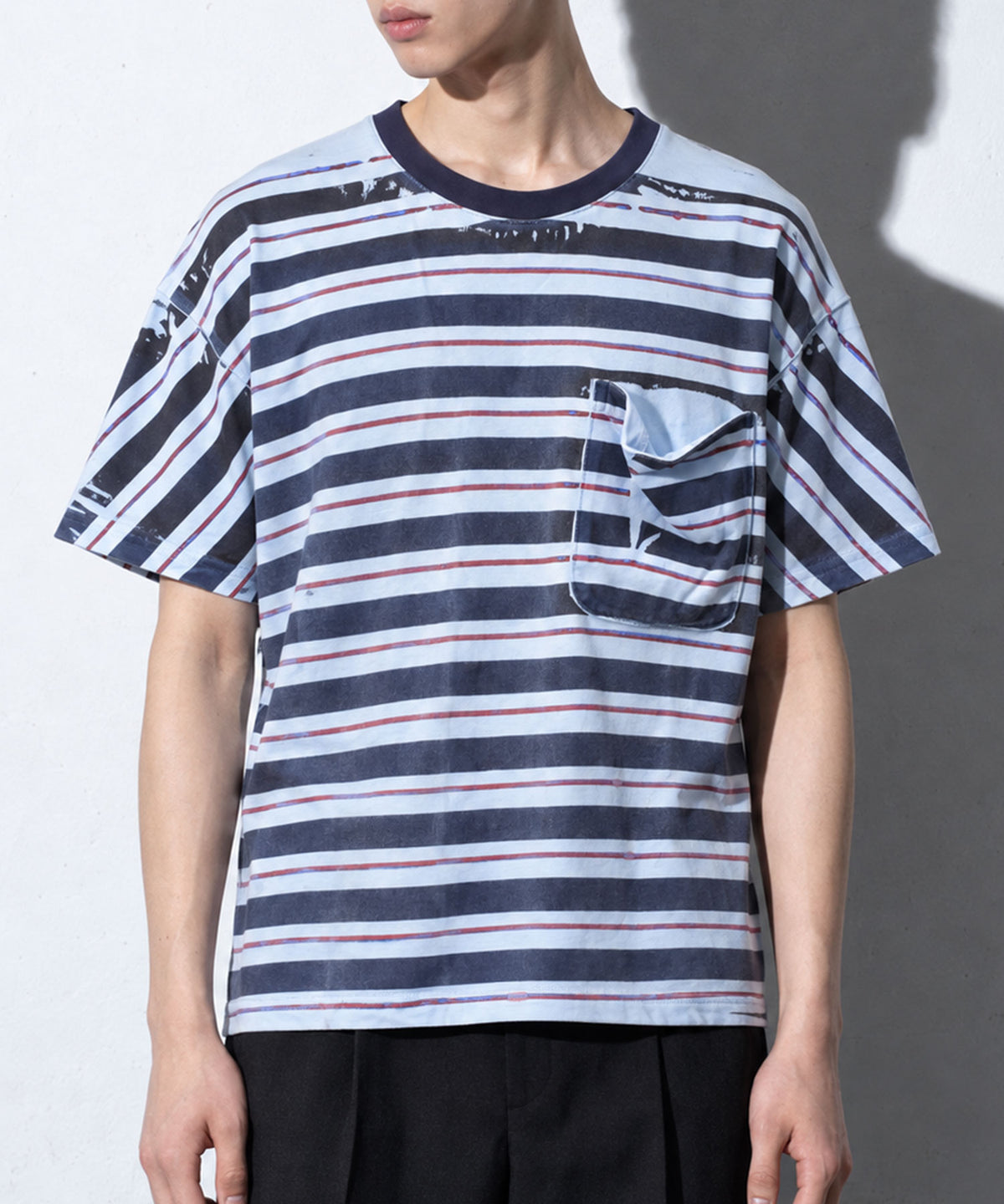 先行予約 NewRose / DIAGONAL STRIPE PRINT Tee