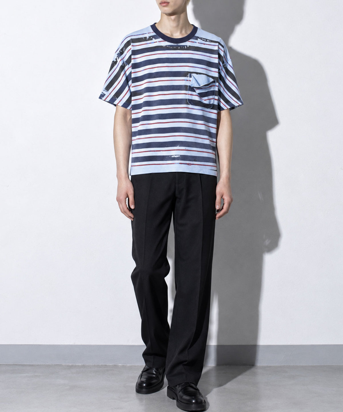 先行予約 NewRose / DIAGONAL STRIPE PRINT Tee