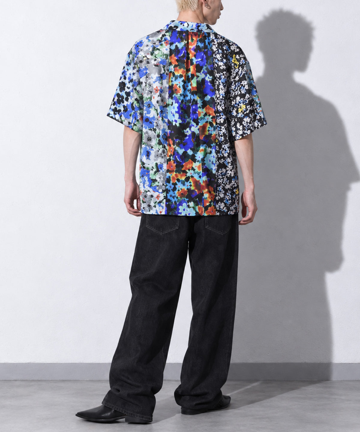 先行予約 NewRose / FLOWER BLOCK Print Open-collar SHIRT