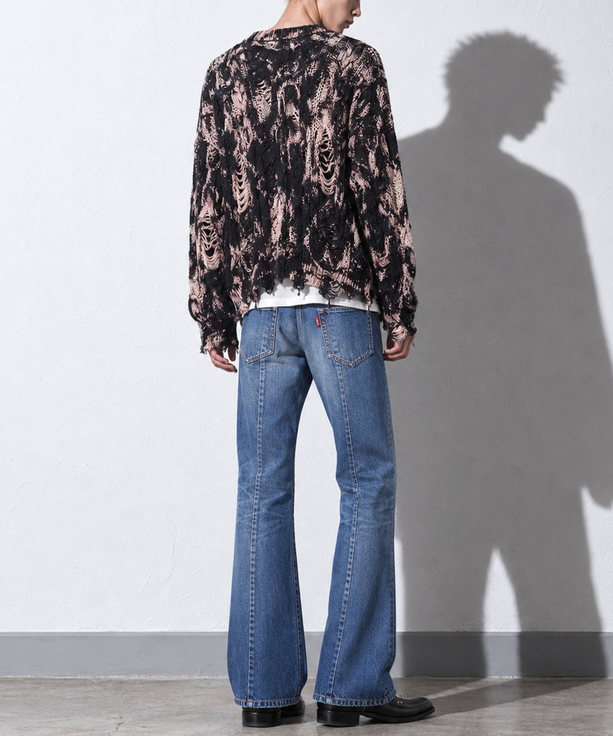 先行予約 NewRose / MIDDLE FIT FLARE PANTS (Distressed finish）