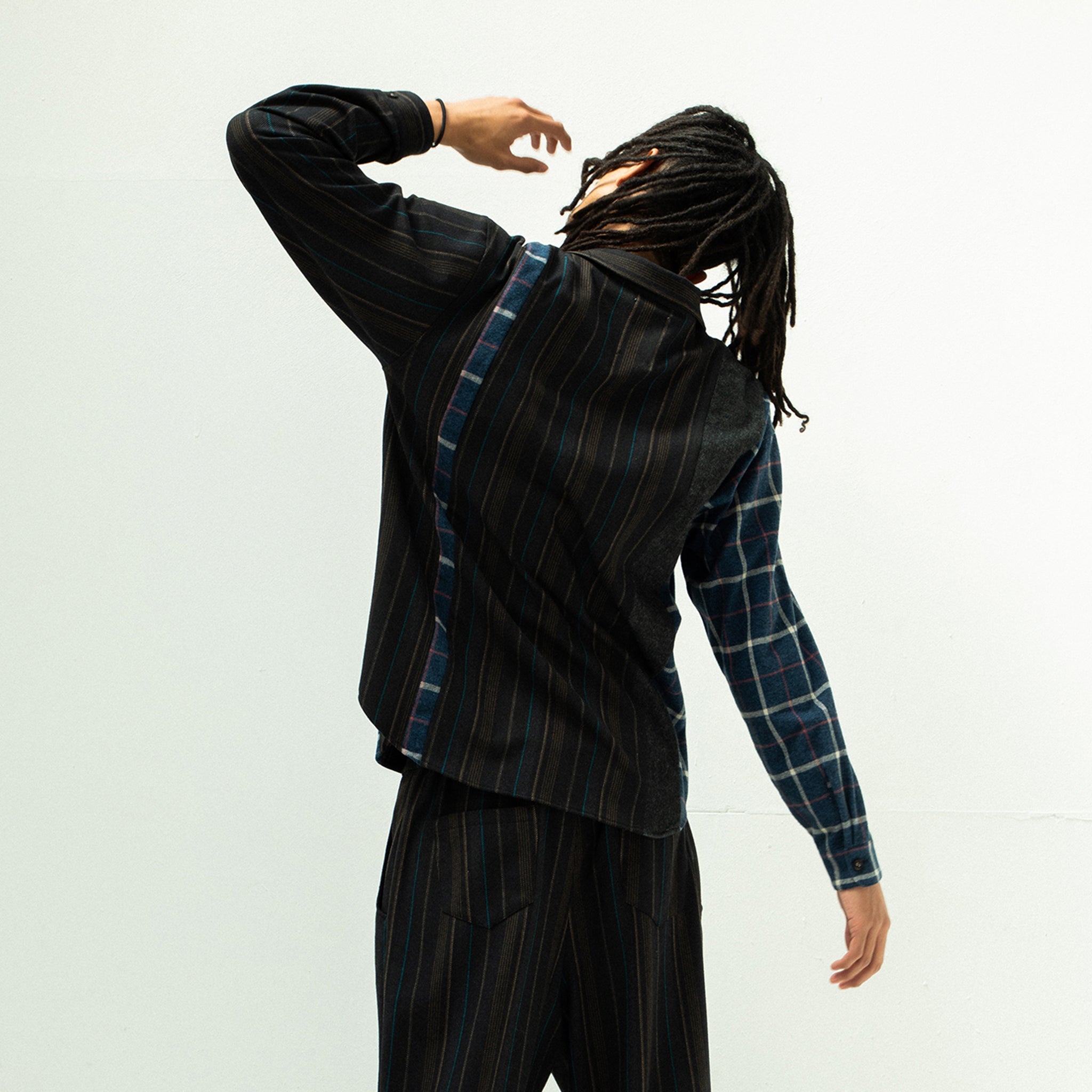 STOF / MIX STRIPE SHIRTS - BLACK