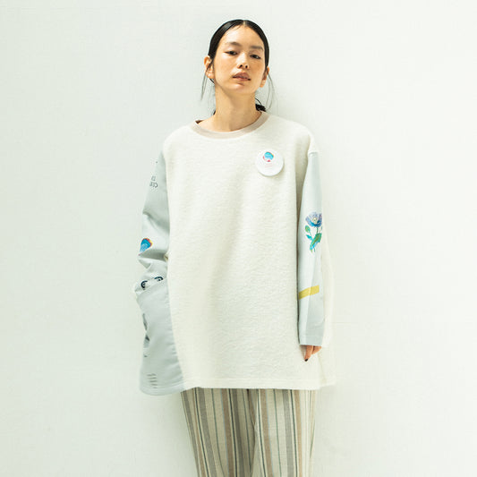 STOF / 先行予約 FLAGMENTS MIX PULLOVER - WHITE