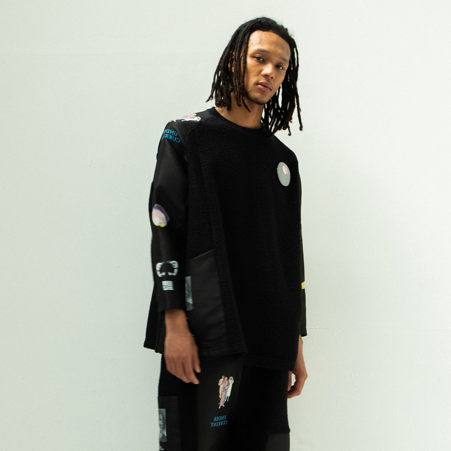STOF / 先行予約 FLAGMENTS MIX PULLOVER - BLACK