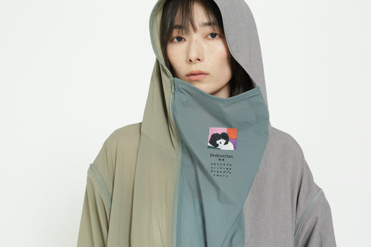 STOF / MELTING COLOR 3WAY HOODIE JACKET - GREY