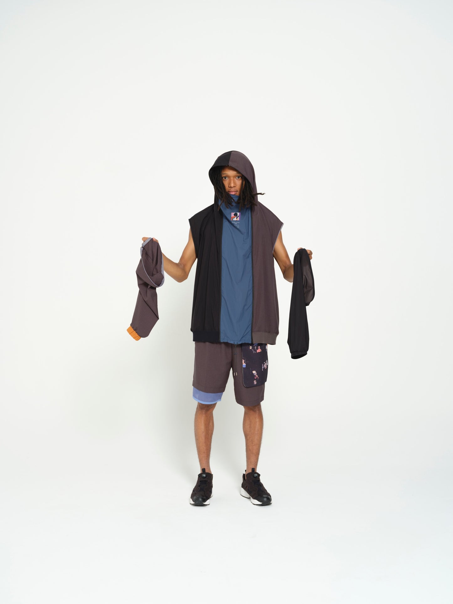 STOF / MELTING COLOR 3WAY HOODIE JACKET - BLACK