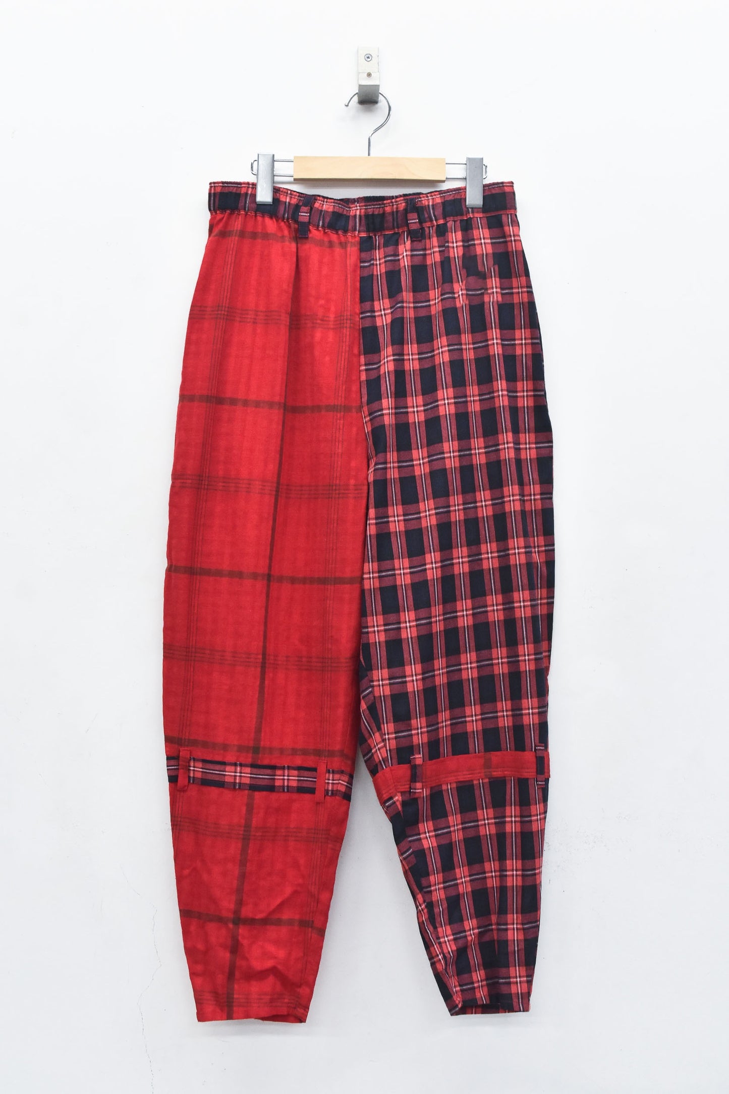 STOF / MIX CHECK BONTAGE PANTS - RED