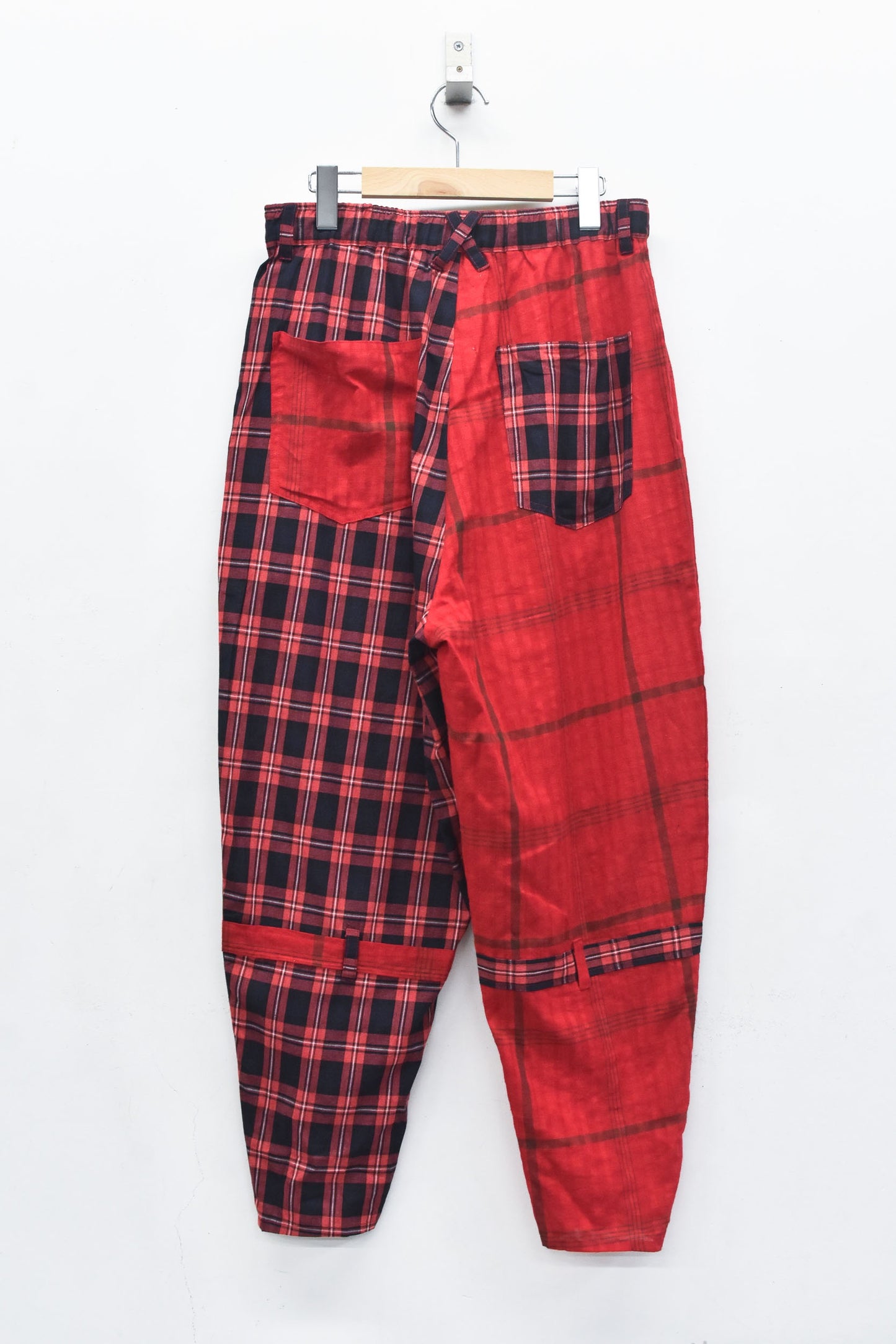 STOF / MIX CHECK BONTAGE PANTS - RED