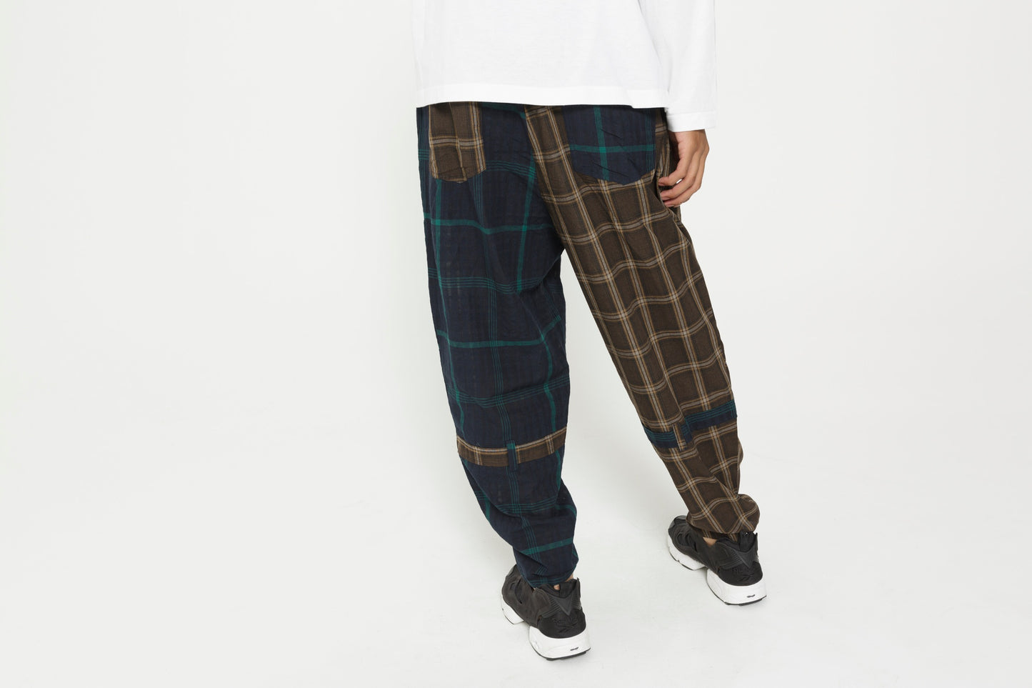 STOF / MIX CHECK BONTAGE PANTS - BLACK