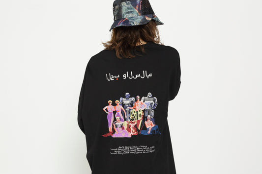 STOF / TRIBE EMBROI BIG TEE - BLACK