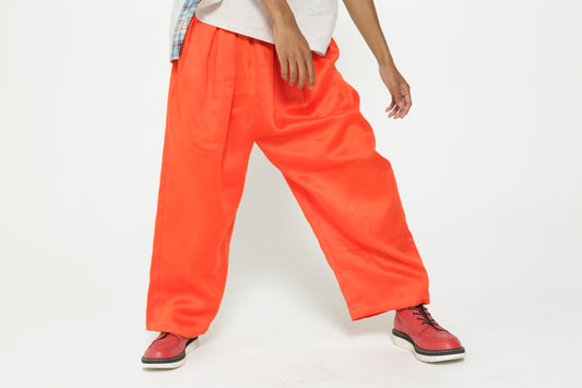 STOF / TRIPLE TUCK LINEN PANTS - RED