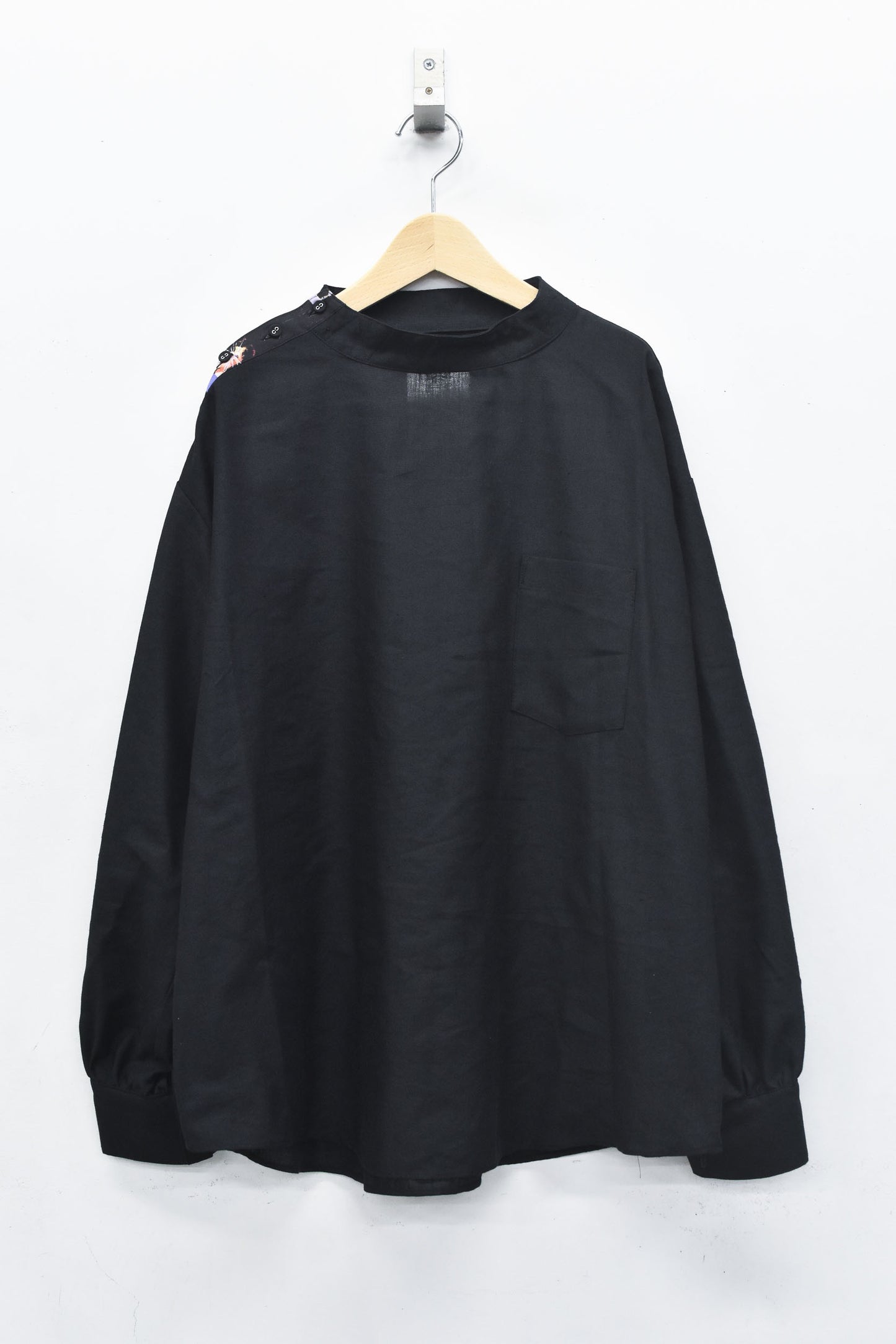 STOF / PEDESTRIAN STAND COLLAR SHIRT - BLACK
