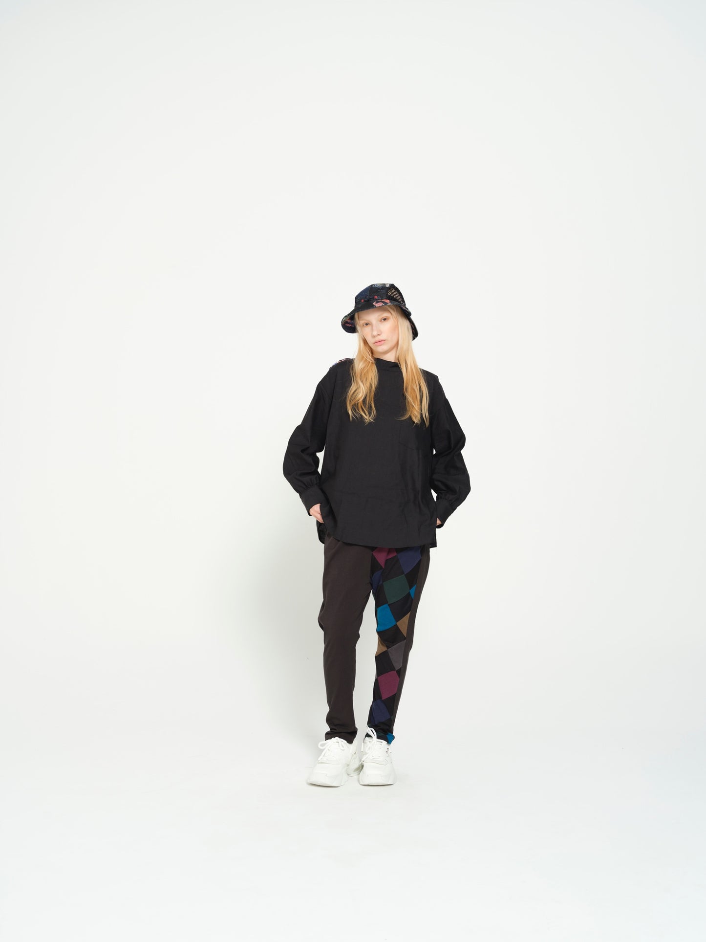 STOF / PEDESTRIAN STAND COLLAR SHIRT - BLACK