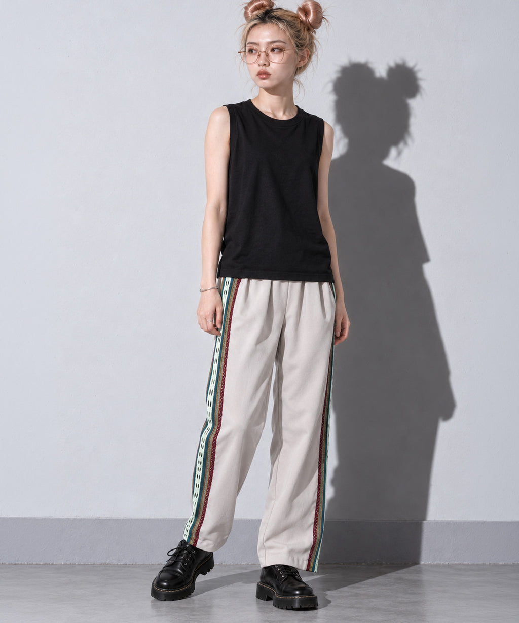 先行予約 STOF / HANDMADE TAPE LINE PANTS
