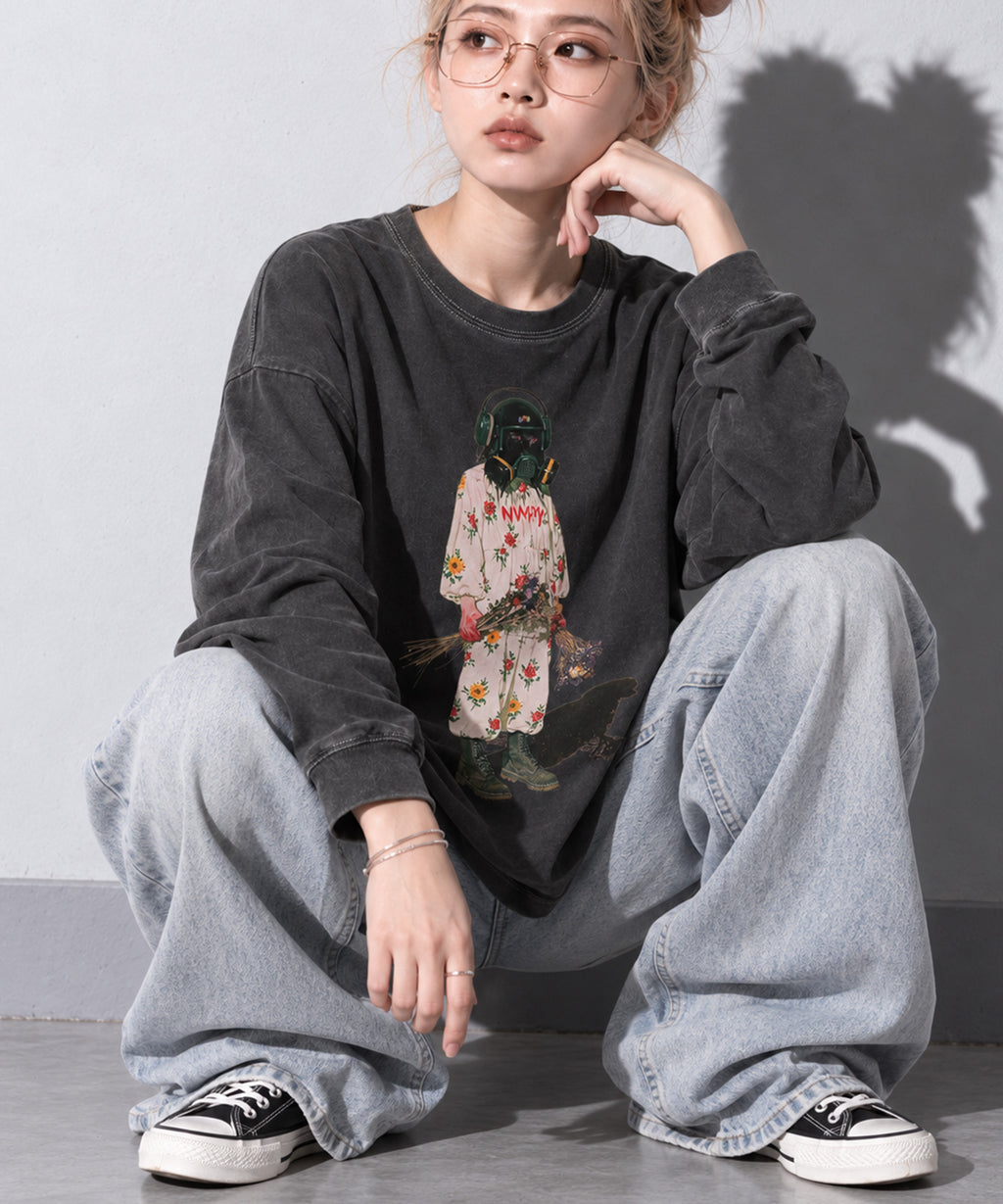 先行予約 STOF / PIGMENT-DYED L/S TEE / FLOWER DRIFTER