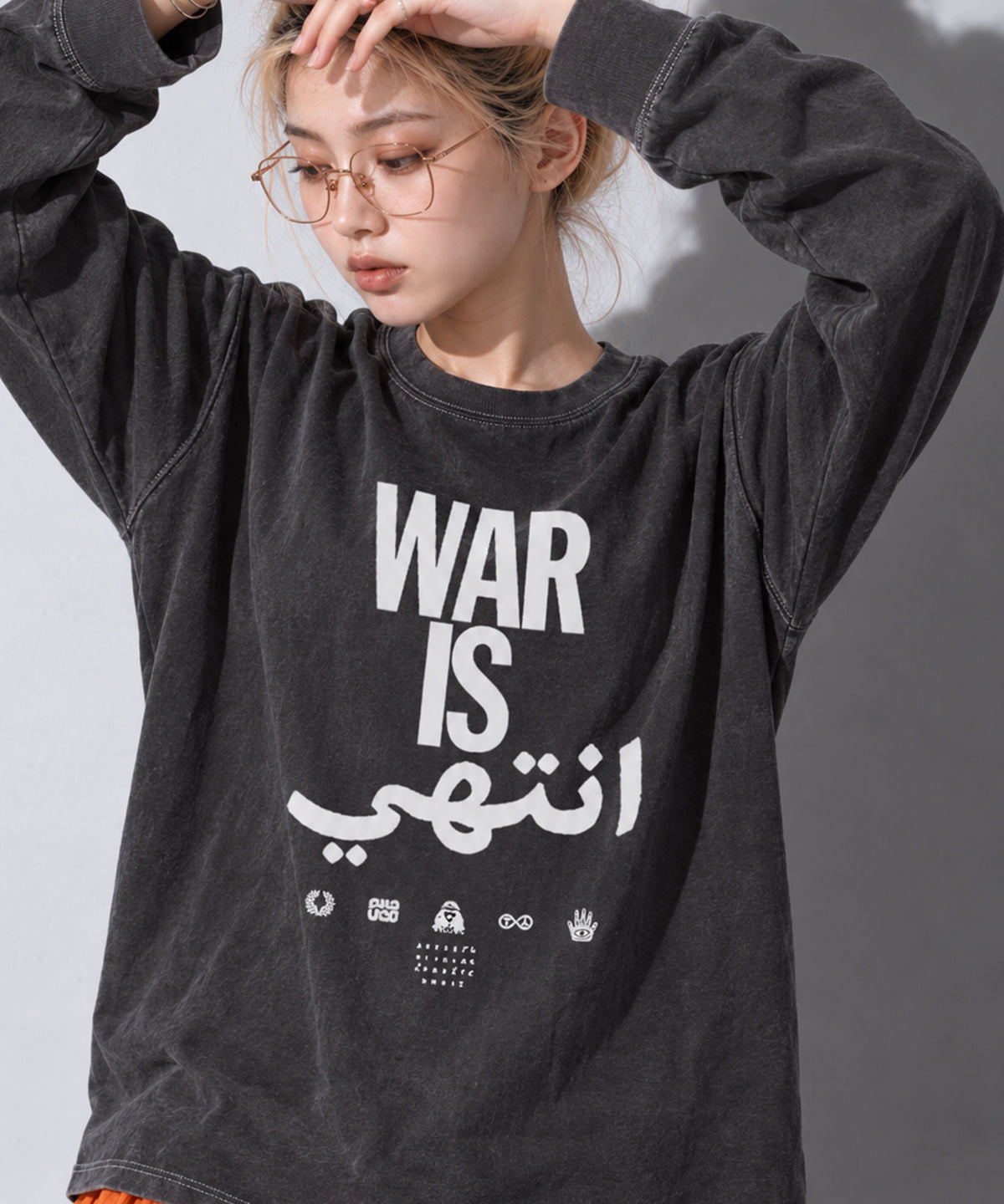 先行予約 STOF / PIGMENT-DYED L/S TEE / WAR IS OVER