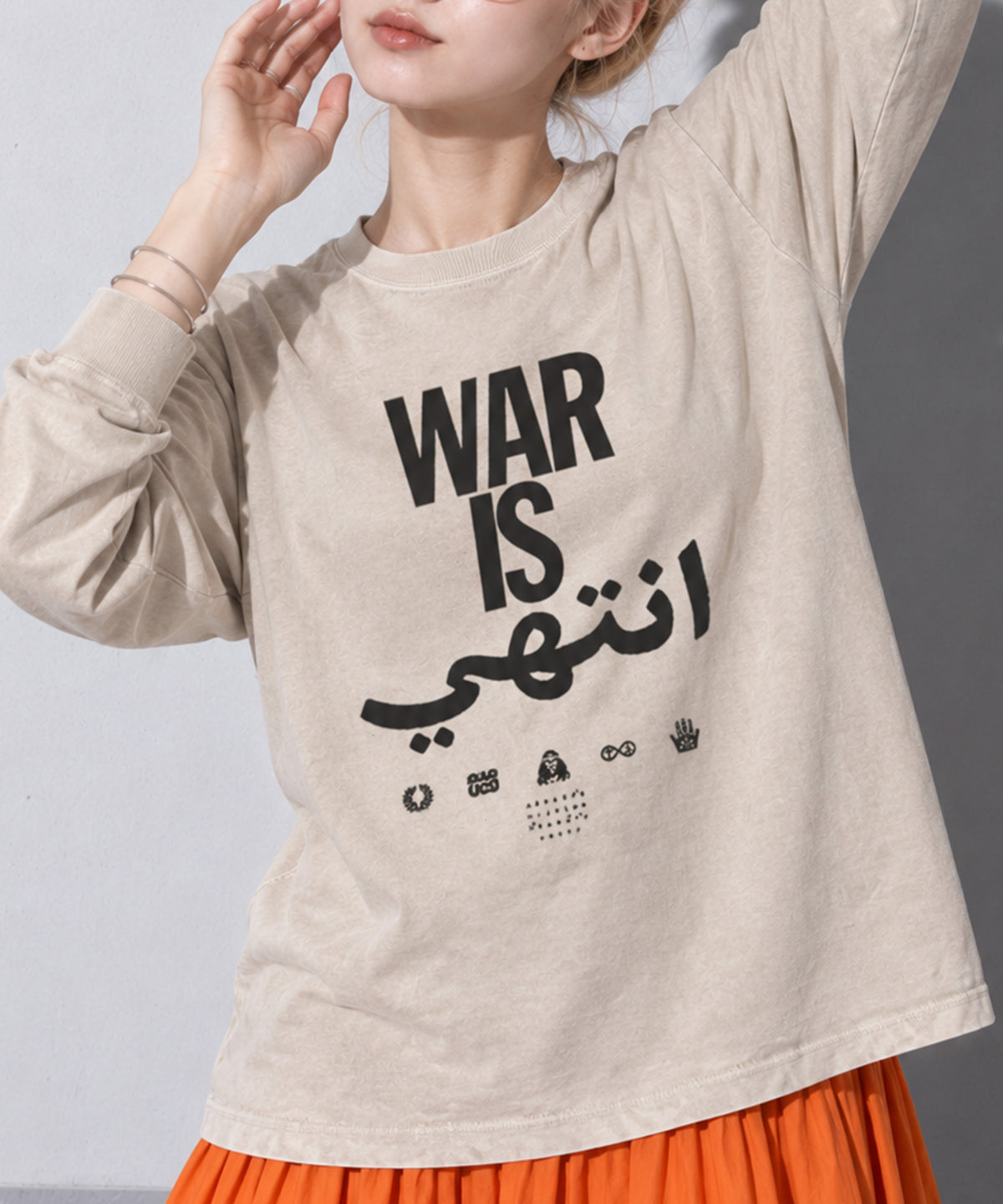 先行予約 STOF / PIGMENT-DYED L/S TEE / WAR IS OVER